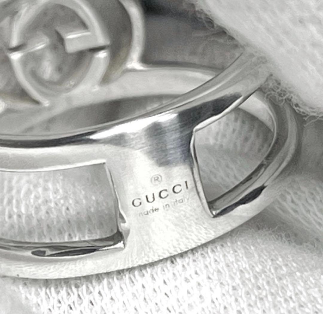 美品　GUCCI 指輪　インターロッキングワイドリング　22号