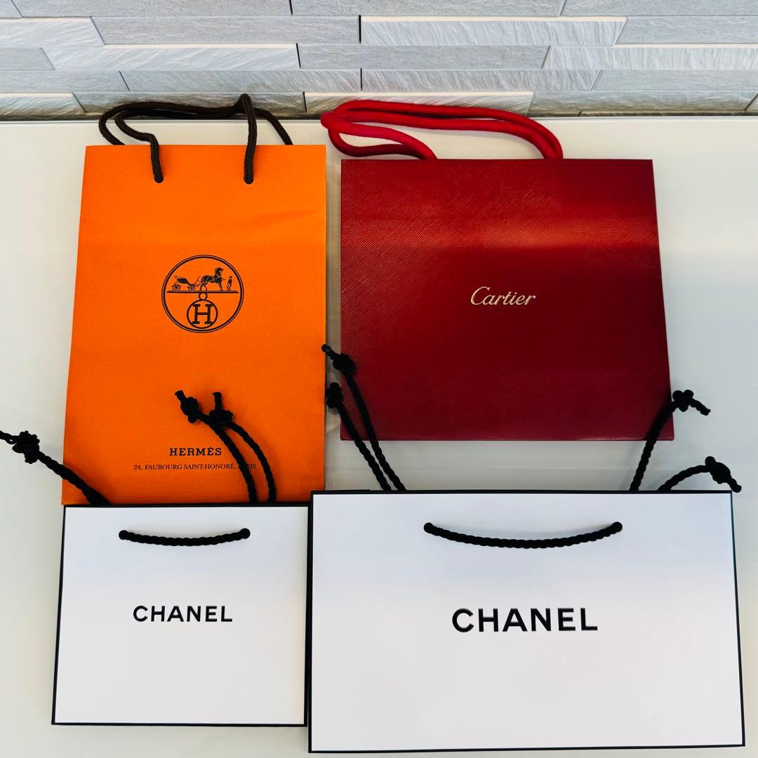 ショッパー 4枚セット カルティエ、エルメス、シャネル - メルカリ