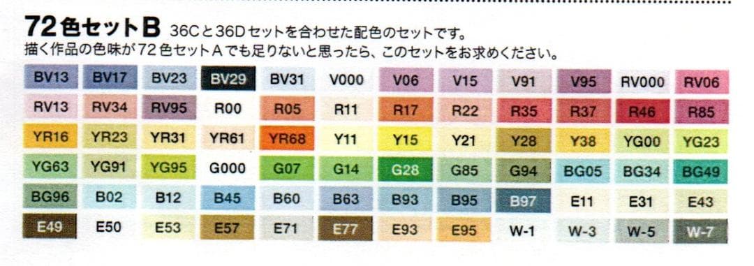 コピックチャオ　144色　（72A+72B)　セット　ケースなし　コピック