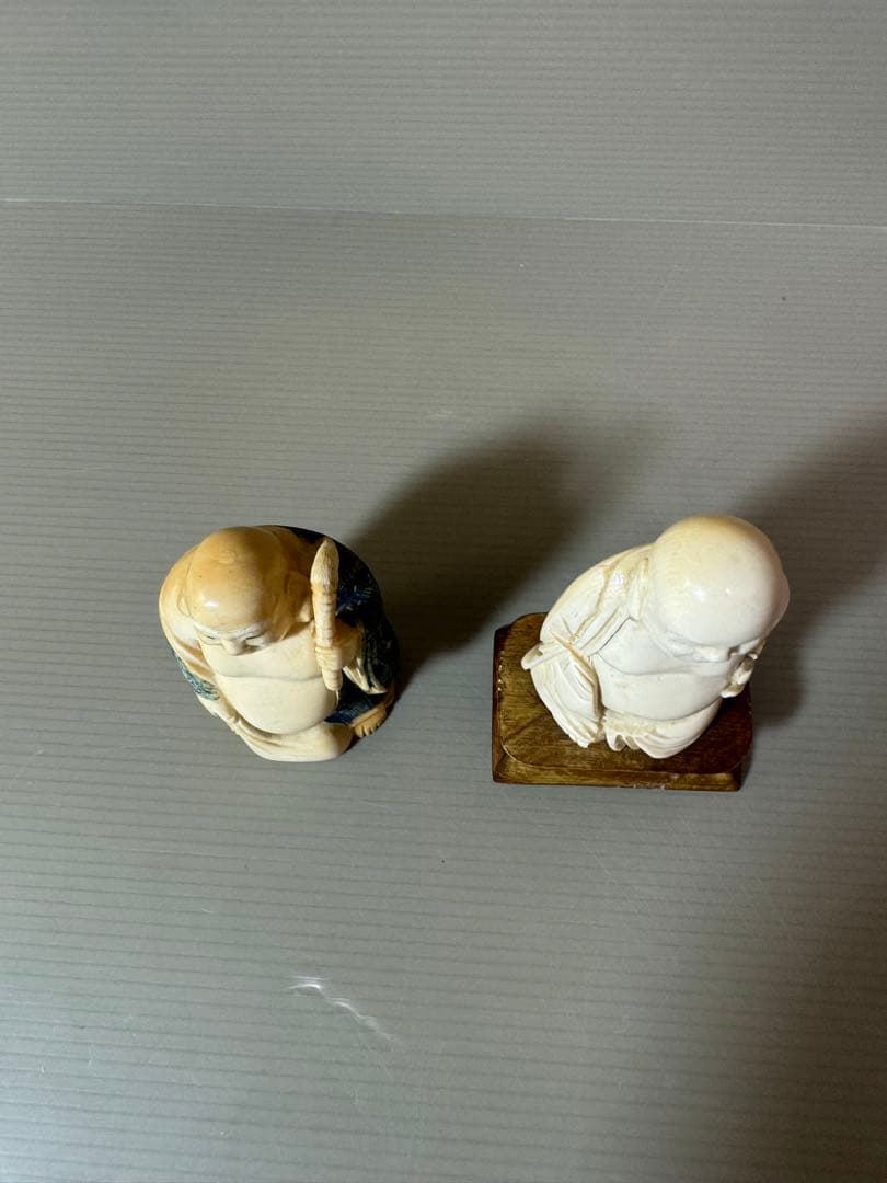 2733 根付 置物 2客 骨董品 古美術 布袋 仏像 七福神 - メルカリ