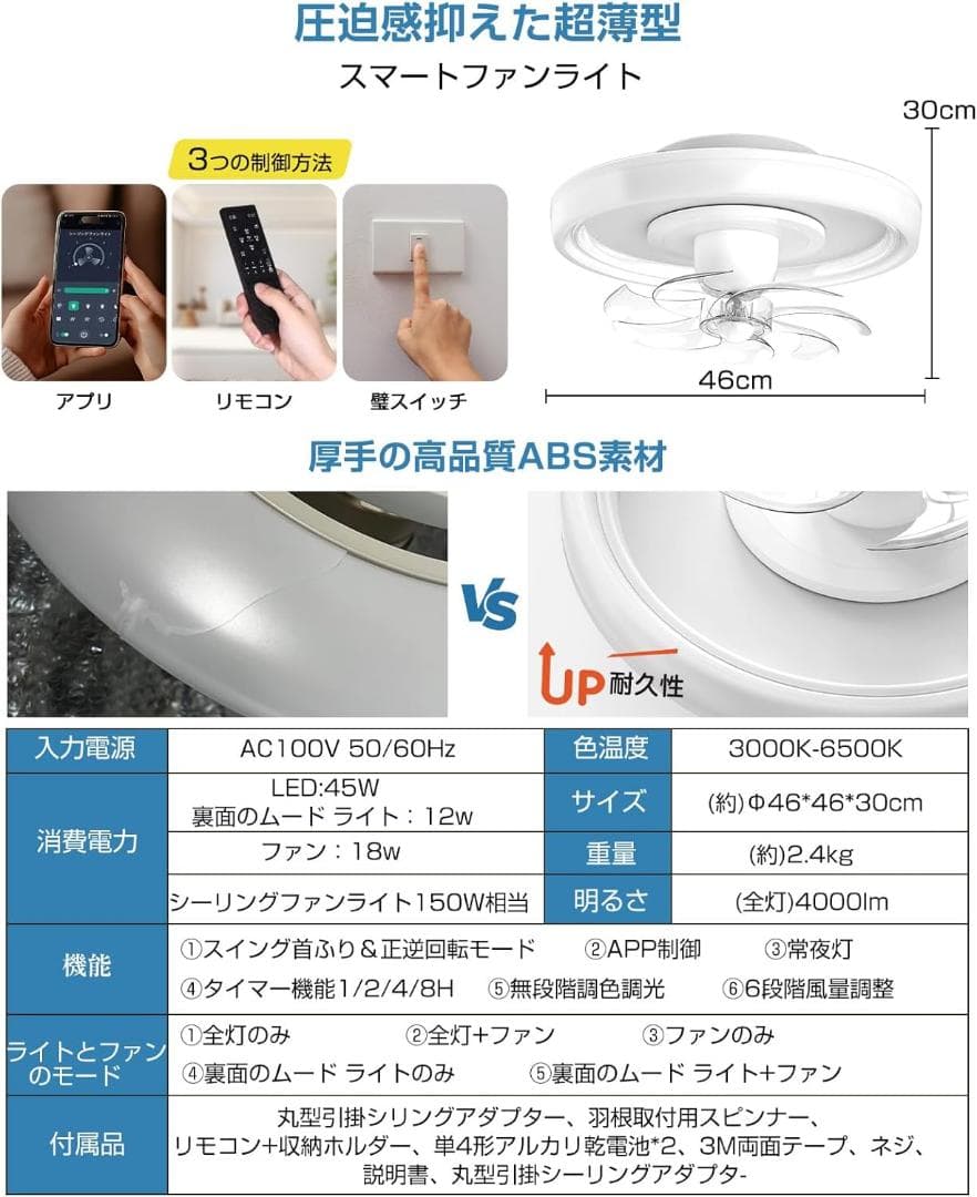 シーリングファンライト led シーリングファン 首振り サーキュレーター