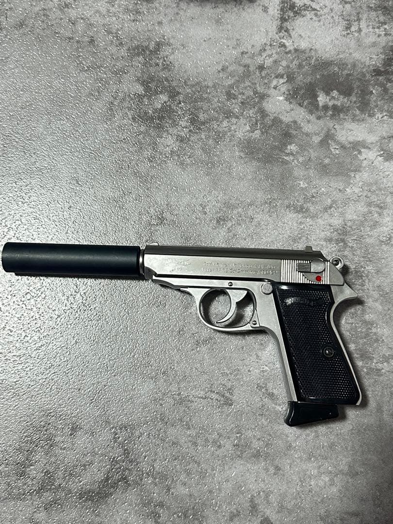 off】マルゼン ワルサーPPK シルバー ガスガン 静音カスタム