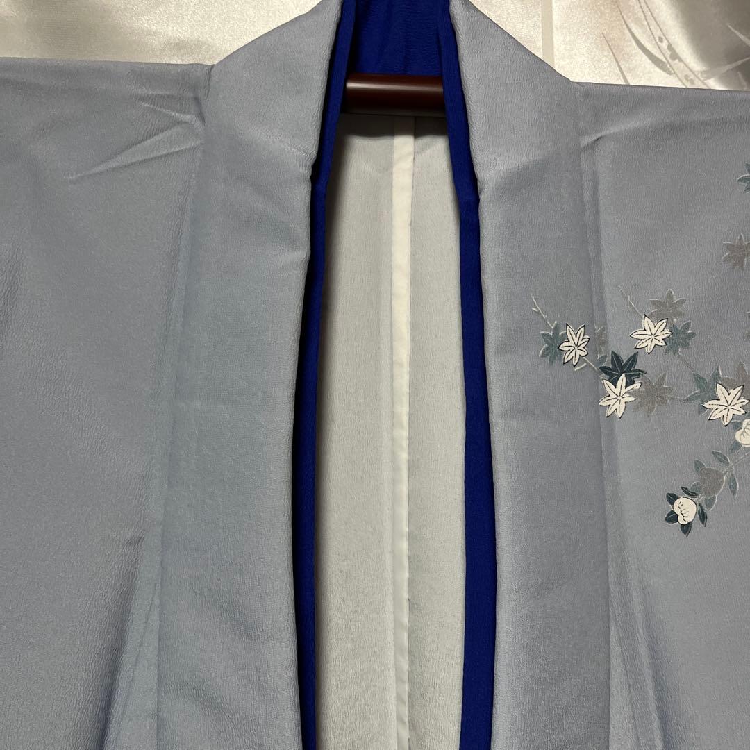 胴抜き】洗える着物 訪問着 グレイッシュな水色 レディース
