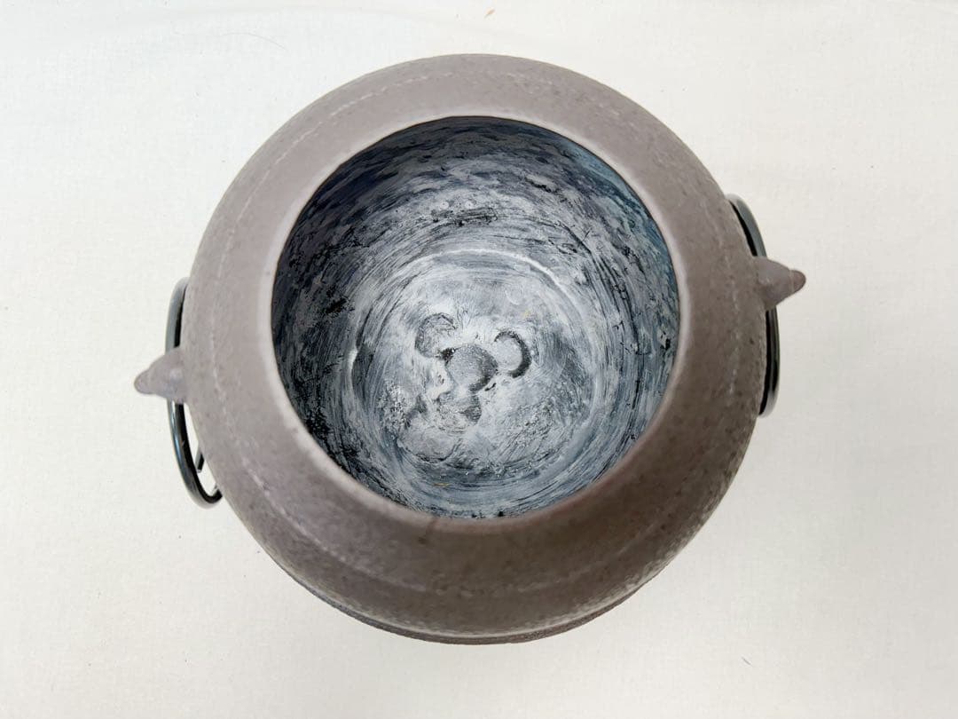 未使用 茶道具 釜師 佐藤清光造 唐銅朝鮮風炉釜 野々田電熱器