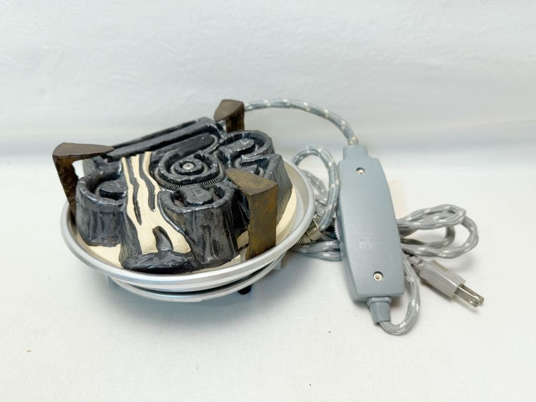 未使用 茶道具 釜師 佐藤清光造 唐銅朝鮮風炉釜 野々田電熱器