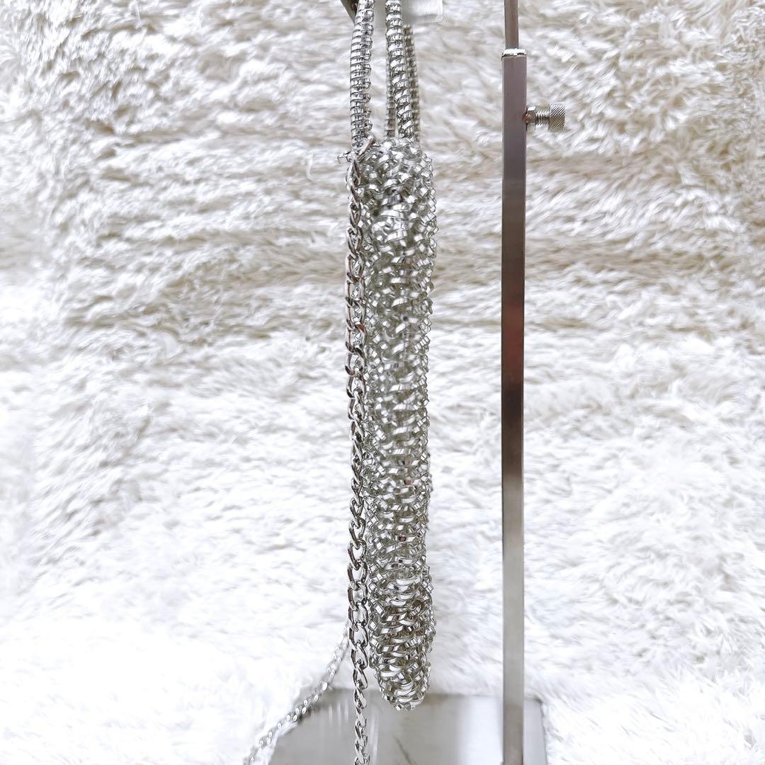 美品✨アンテプリマ　ワイヤーバッグ　スタンダード　スクエア ミディアム　シルバー