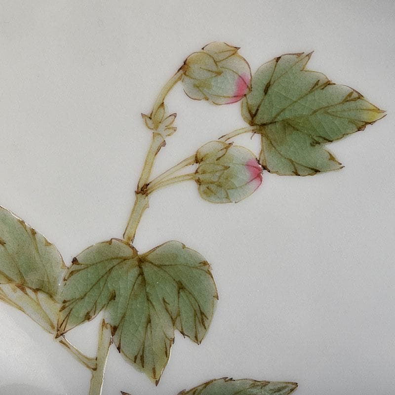 九谷焼　山田義明作　色絵　花文　小壷　共箱　M　R8949