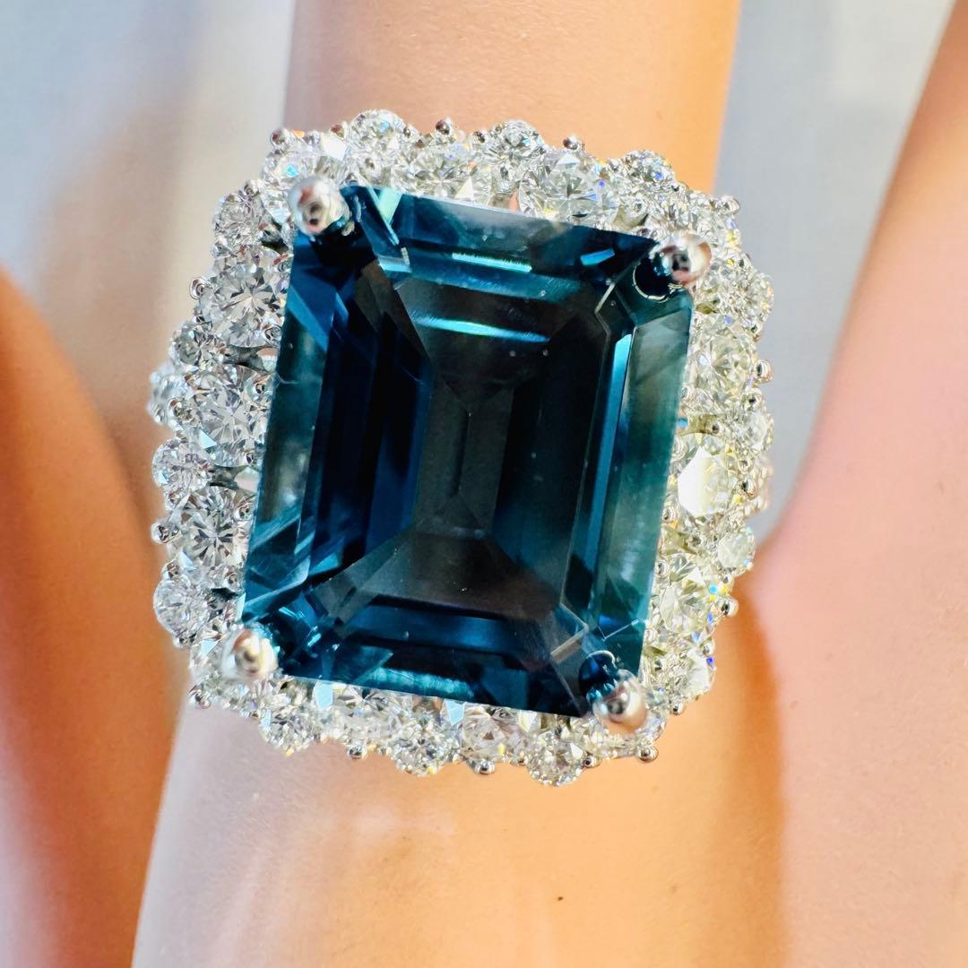 専用です☆PTロンドンブルートパーズリング　BT:5.17ct D:1.18ct