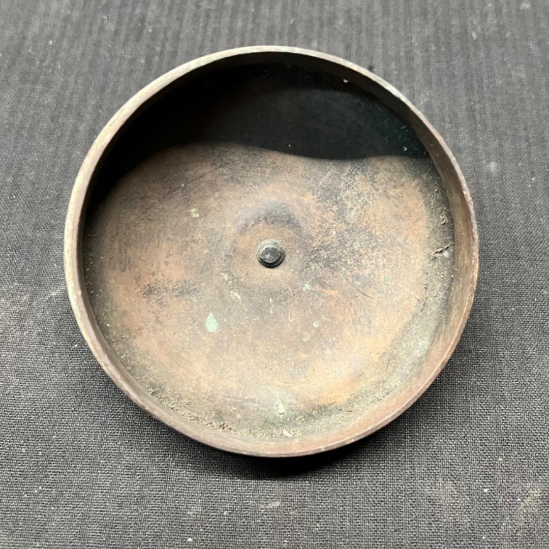 ▽Eb右1106 龍文堂造 銅製 急須 鶴 梅摘み 湯沸 煎茶道具