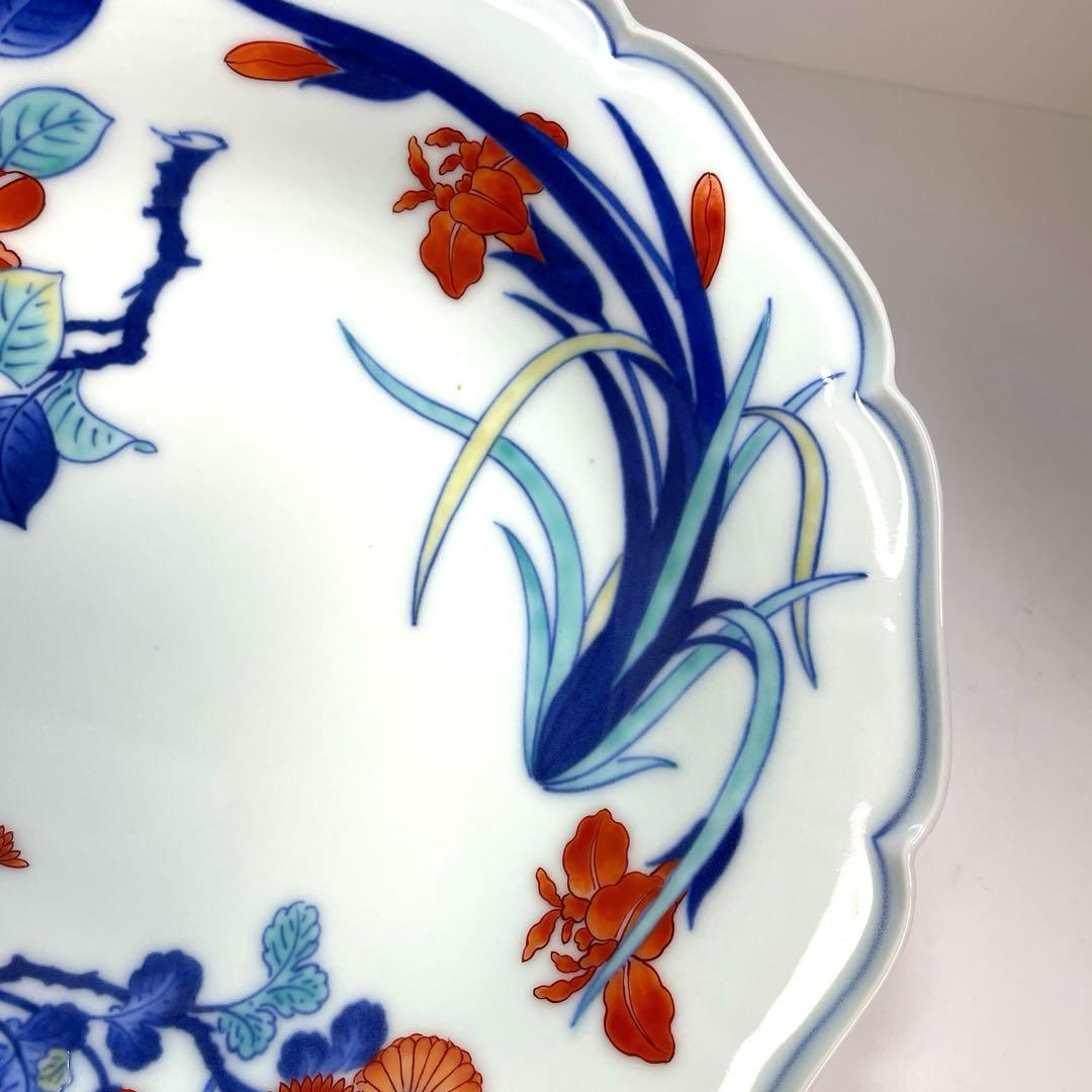 十三代 今右衛門 錦色鍋島 皿 菓子器 花絵｜今右