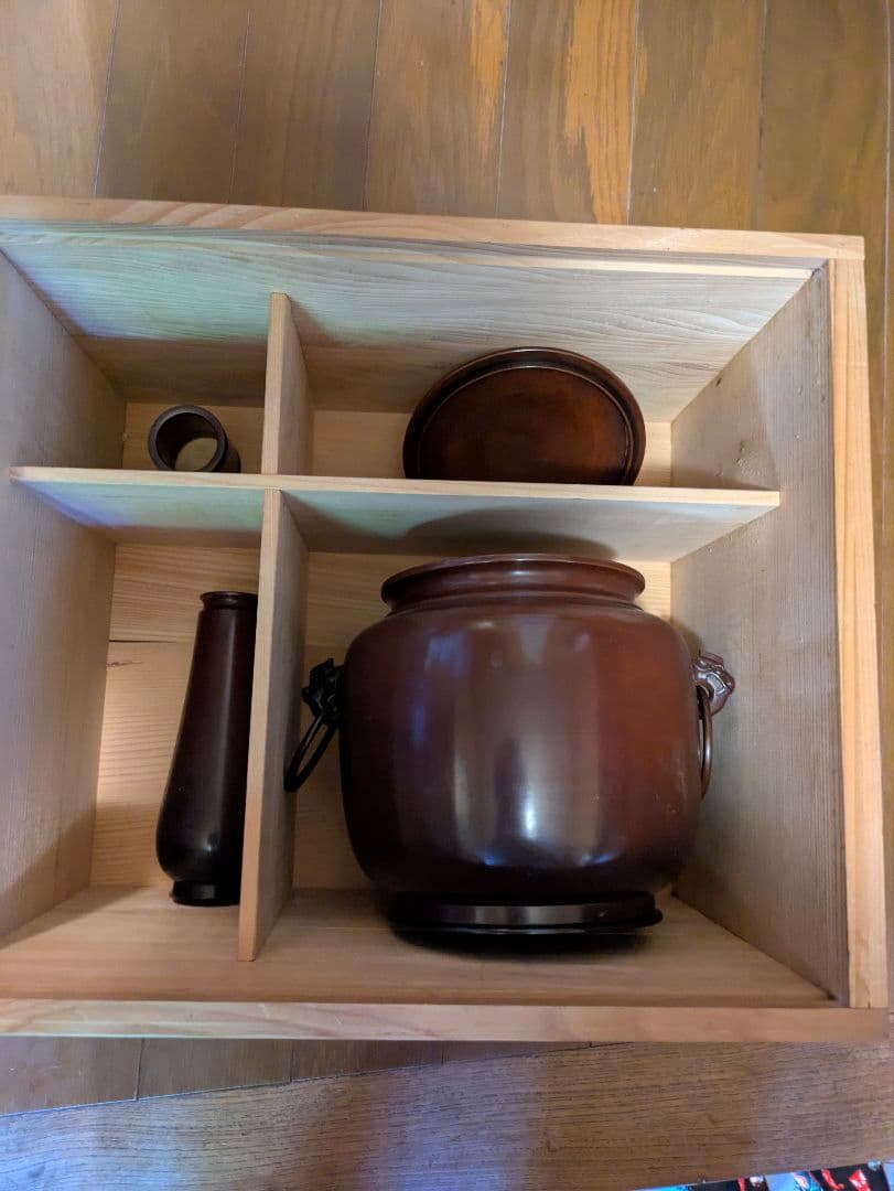 銅製茶釜セット 木製収納箱付きの通販はau PAY マーケット - 輸入雑貨