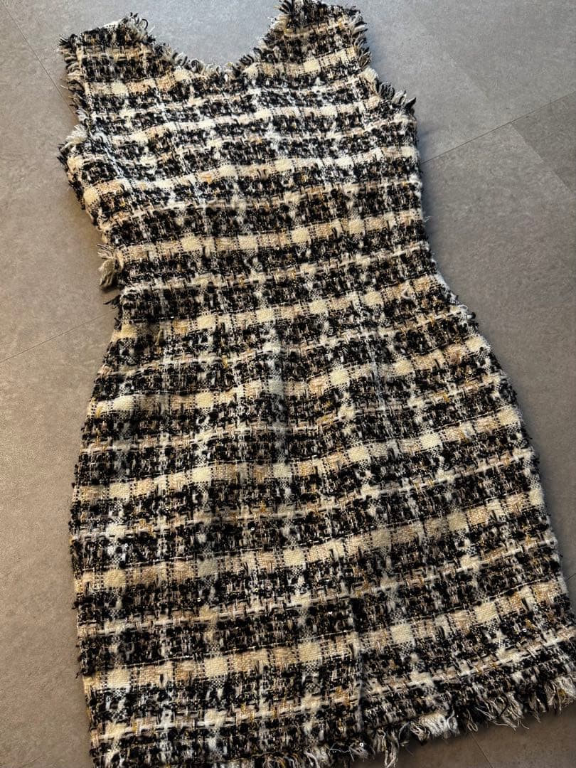 【ROBE de FLEURS】Glossy ローブドフルール ツイードドレス