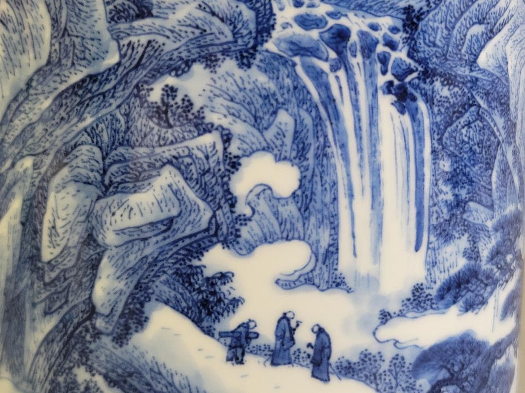 中国 染付 山水画 筆筒 光緒年製 書 文房具の通販はau PAY マーケット