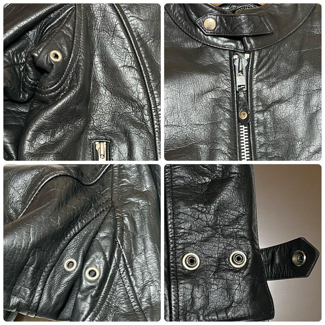 80s ヴィンテージ FIRST 本革 シングルライダース キルティングライナー