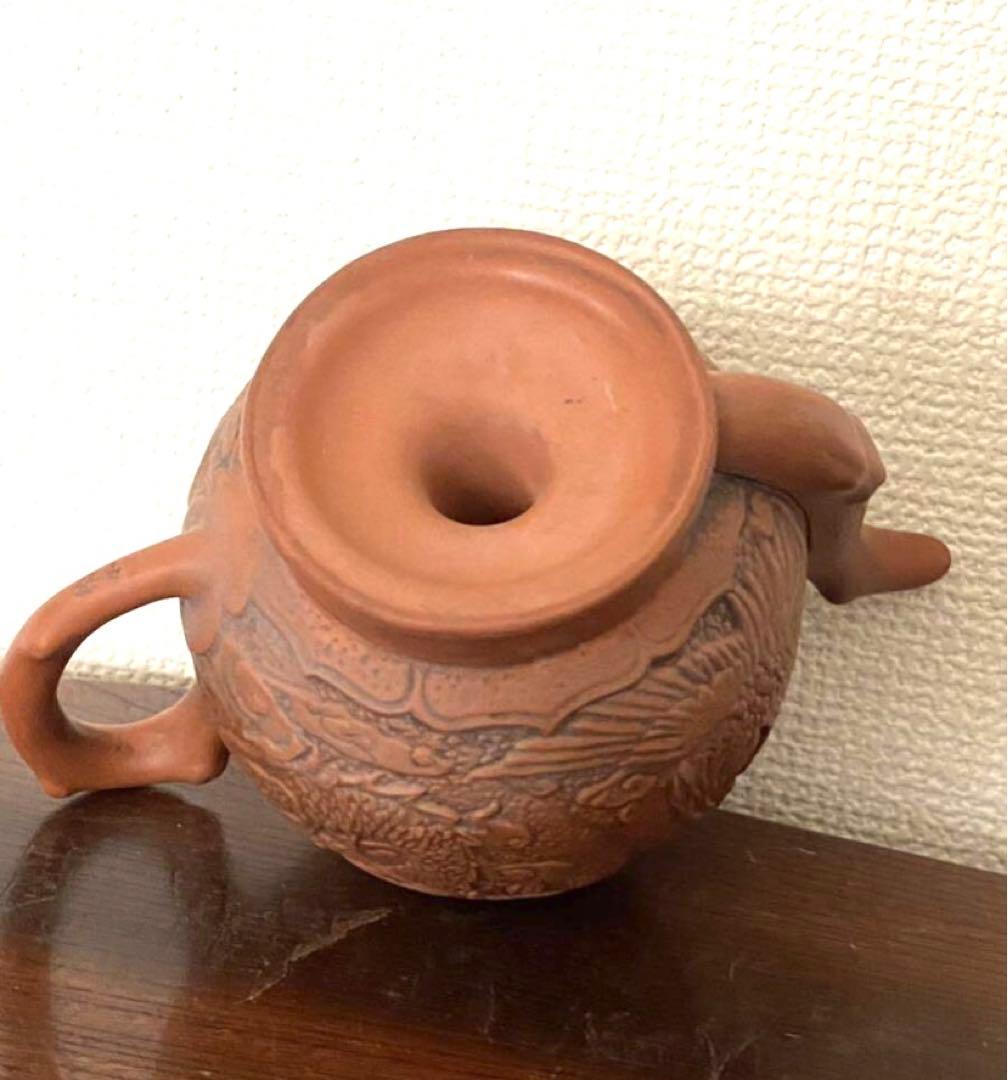 水注 朱泥水注 桃実壺 水次 人物絵 桃型 水滴 お