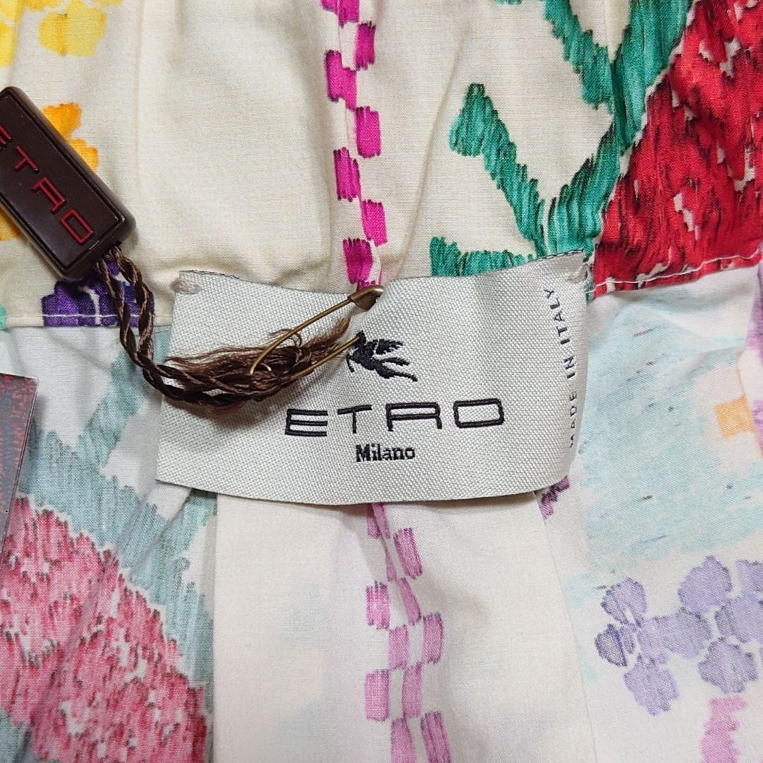 タグ付 ETRO エトロ コットンスカート 民族柄 ITALY製 42