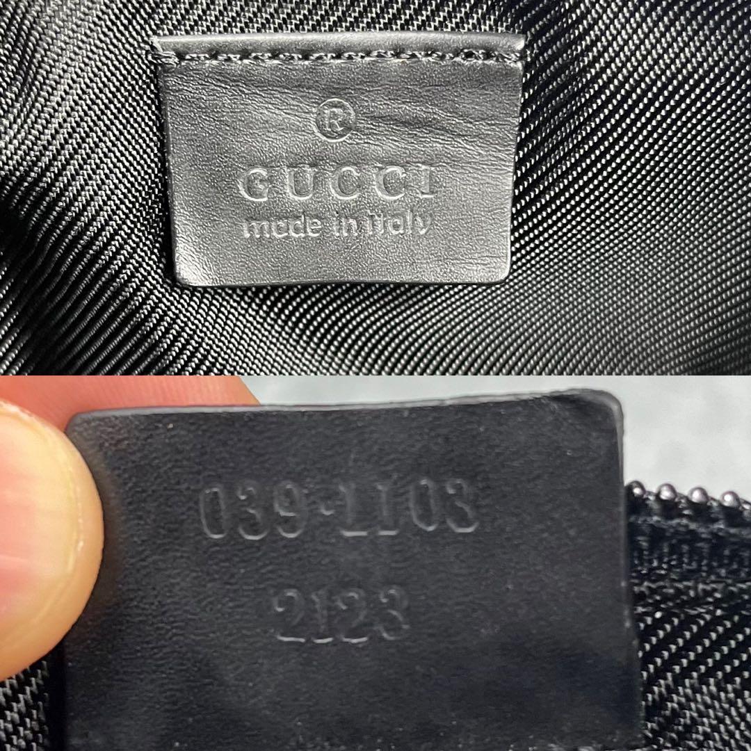 美品 Gucci グッチ アクセサリーポーチ GG グレー ブラック 黒