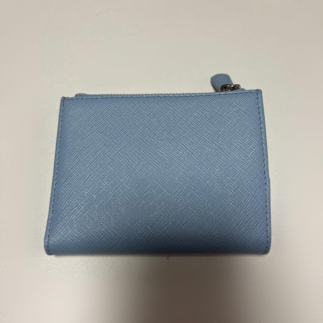 PRADA 二つ折り財布 水色 サフィアーノ ライトブルー サフィアーノ