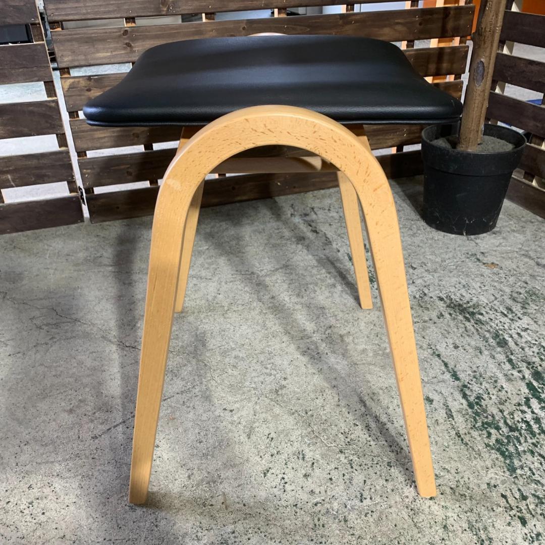 J826 秋田木工 剣持スツール PVCレザー 剣持勇