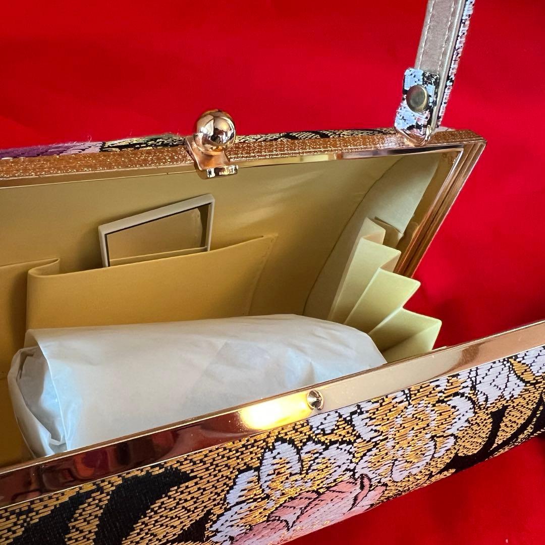 【未使用品】金鶴 西陣織 和装用バッグと草履