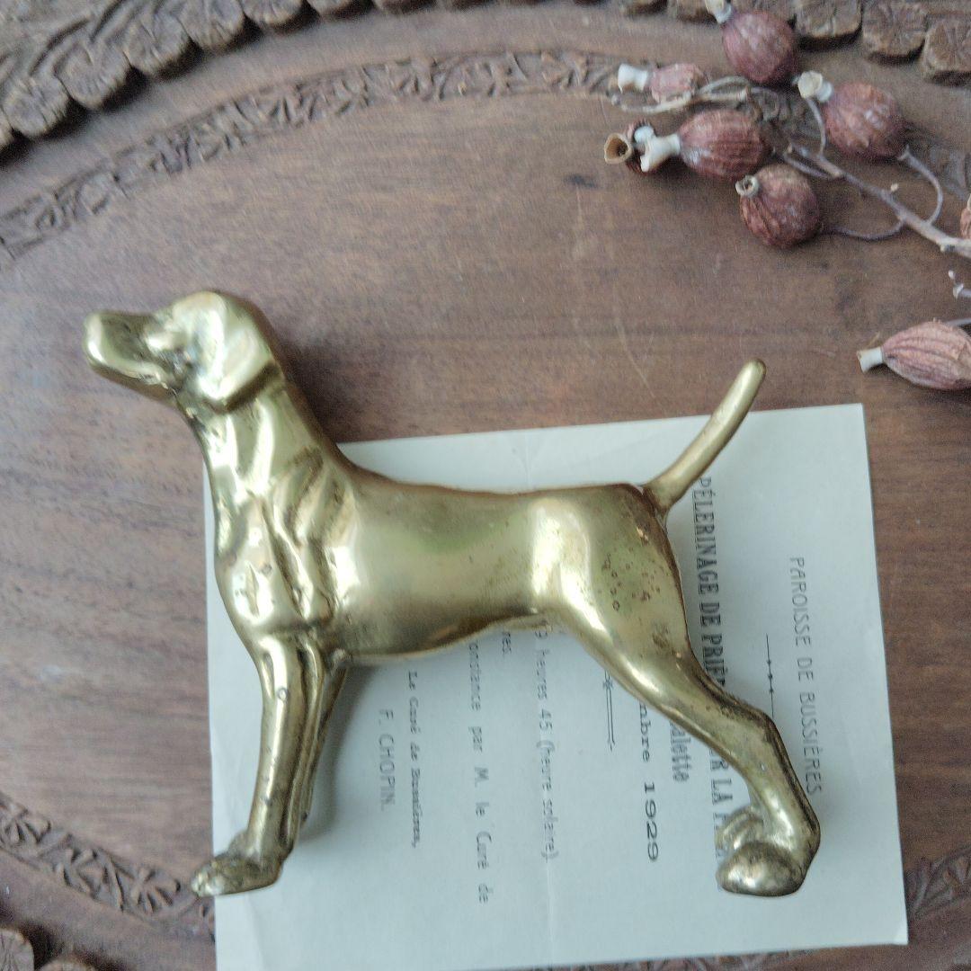 英国 真鍮のオブジェ ゴールデンレトリバー イギリス 犬 オブジェ
