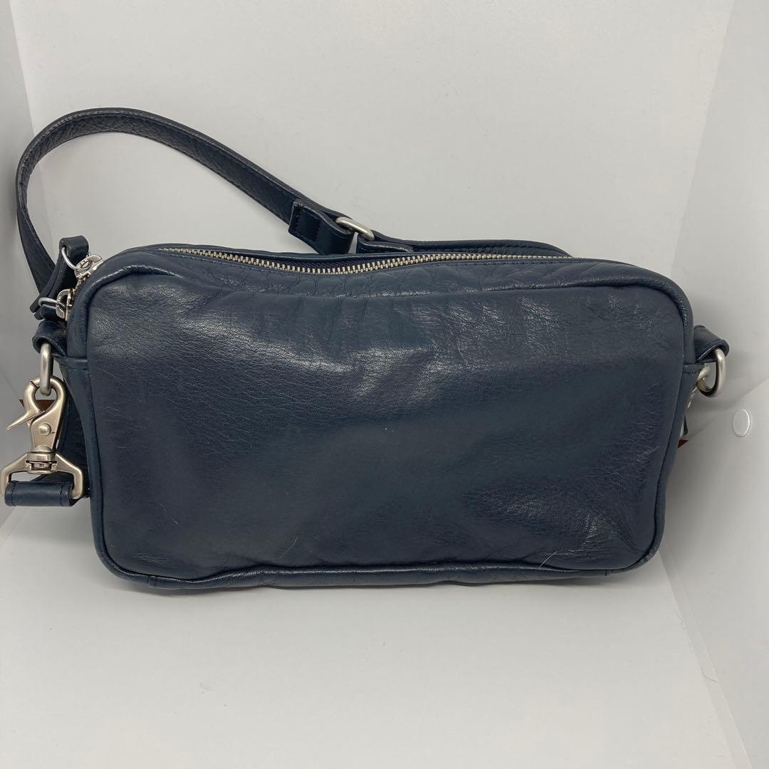 PORTER ネイビー レザー ショルダーバッグ