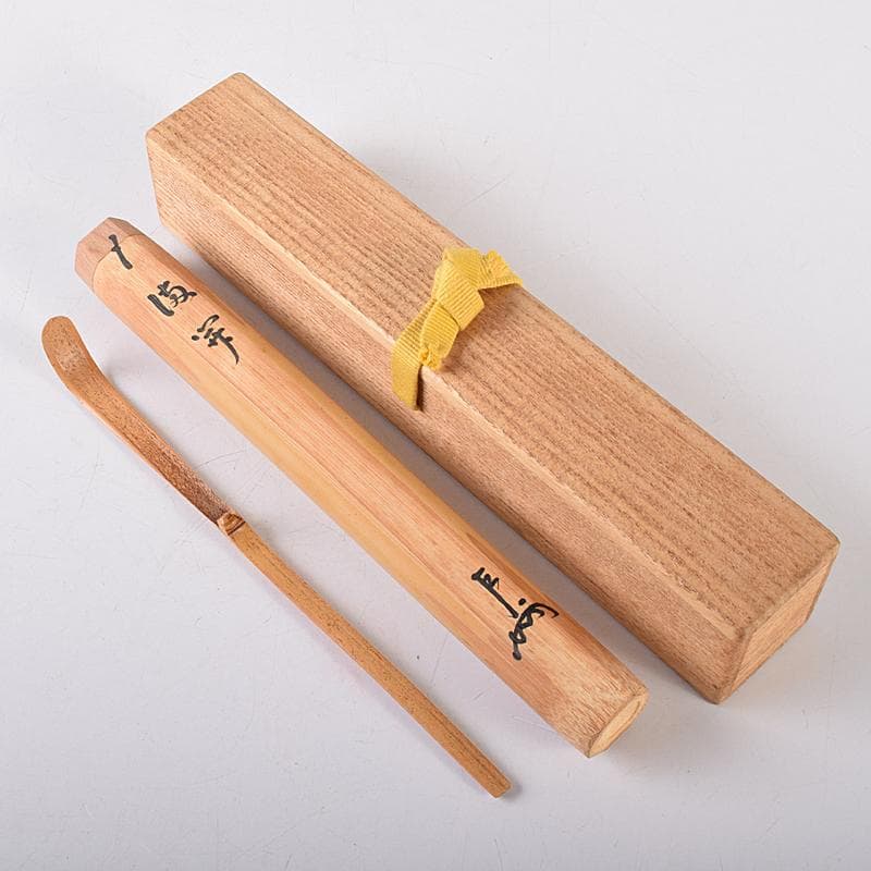 茶道具 黒田正玄下削 表千家十三代即中斎 自作茶杓 共筒共箱 D R7945