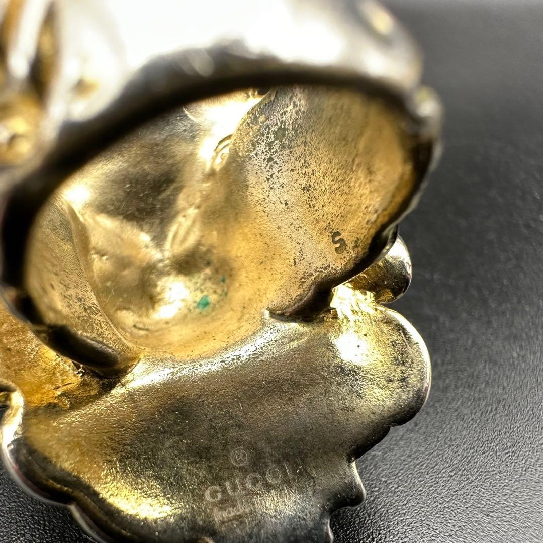 極美品✨　GUCCI　リング　指輪　ライオンヘッド　ロゴ　刻印　1334