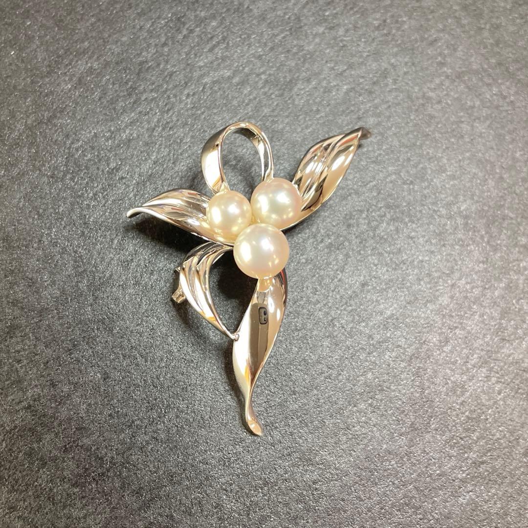ミキモト ブローチ 入学式 卒業式 あこや真珠 ブランド シルバー製