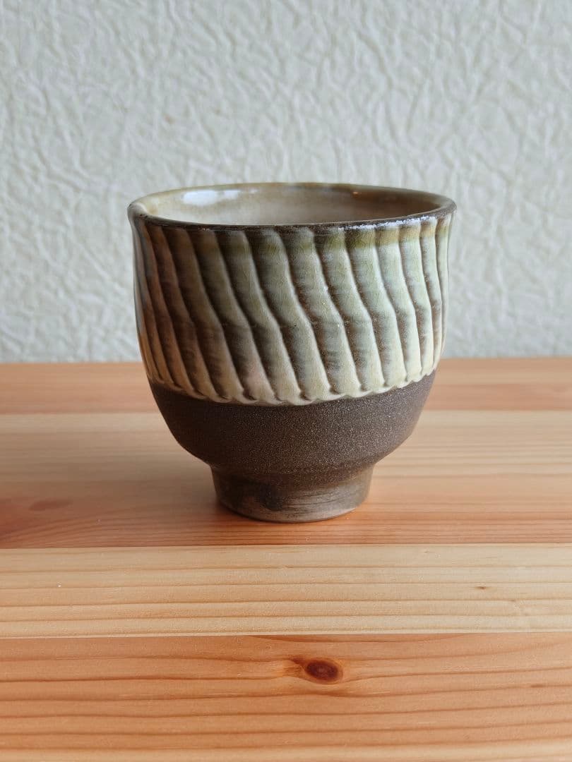 小鹿田焼 坂本茂木 刷毛目 湯呑 民藝