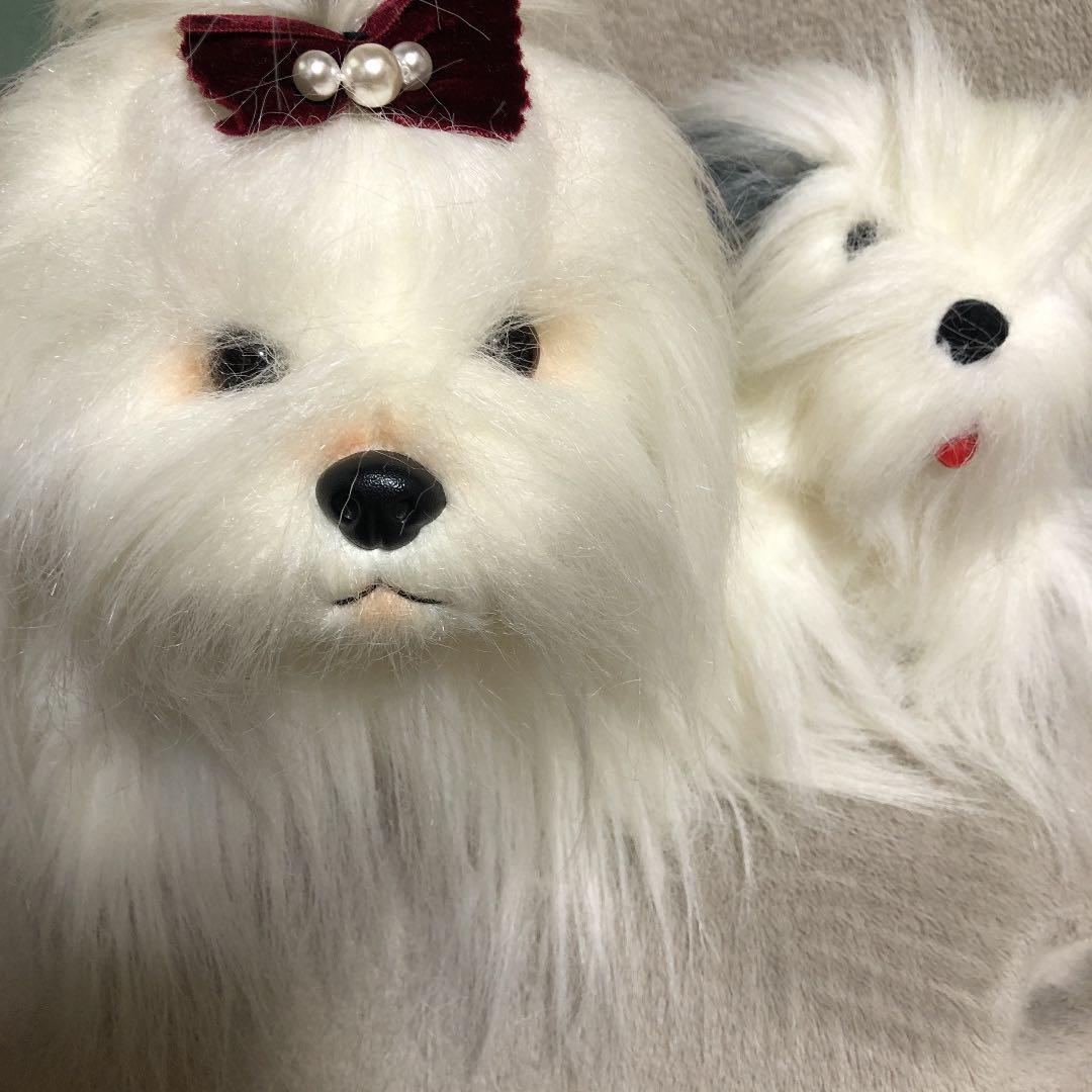 昭和レトロぬいぐるみ　タグ付きマルチーズ&ワンコ