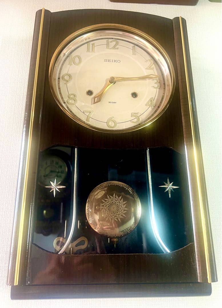 SEIKO 精工30DAY振り子時計ゼンマイ掛け時計柱時計ボンボン時計昭和レトロ