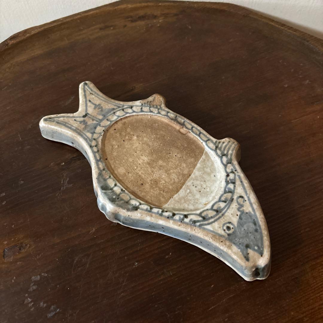 染付魚形硯　東山　兵庫県姫路　江戸時代　骨董　アンティーク検:李朝　三田　伊万里