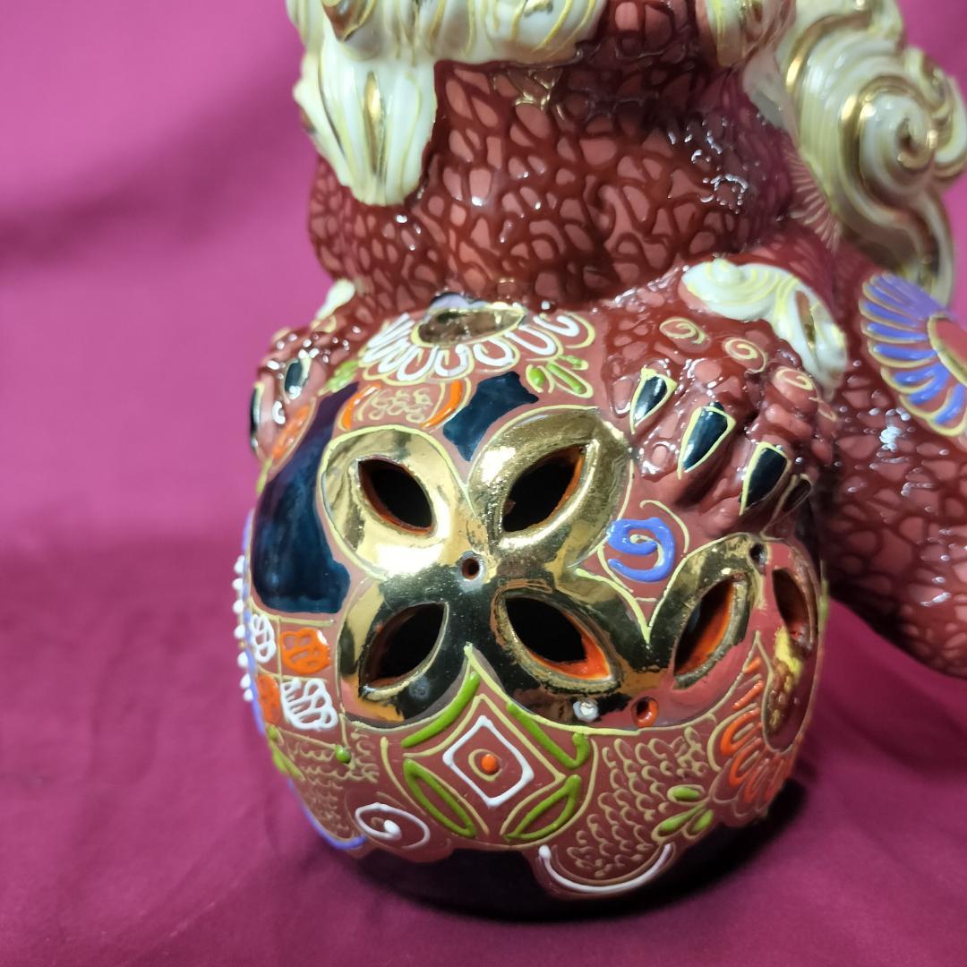 九谷焼 夫婦獅子 対獅子