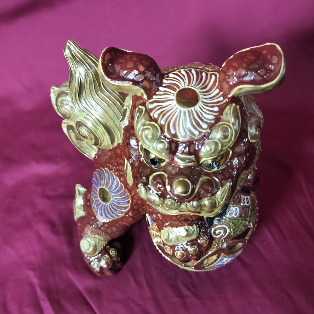 九谷焼 夫婦獅子 対獅子