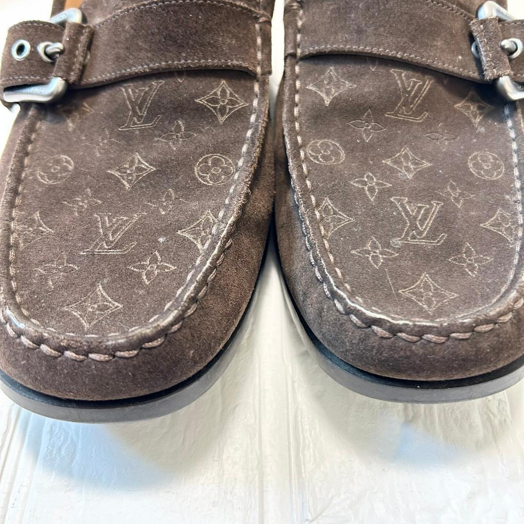 良品　ルイヴィトン　モノグラム　ドライビングシューズ　26.5 ローファー