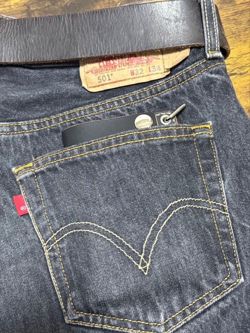 トラッカーウォレット　財布　栃木レザー　3層　茶芯　ミドルタイプ