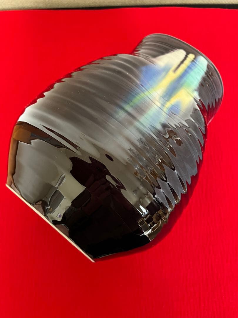 大型作品】柳雨軒 三代 人間国宝 徳田八十吉 (正彦銘) 花入 管理T182