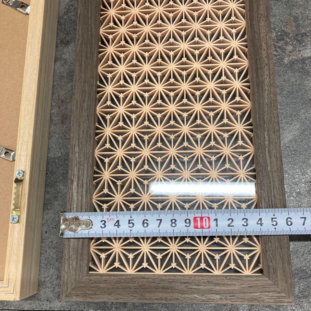 組子調 アートパネル 和風 木製 麻の葉