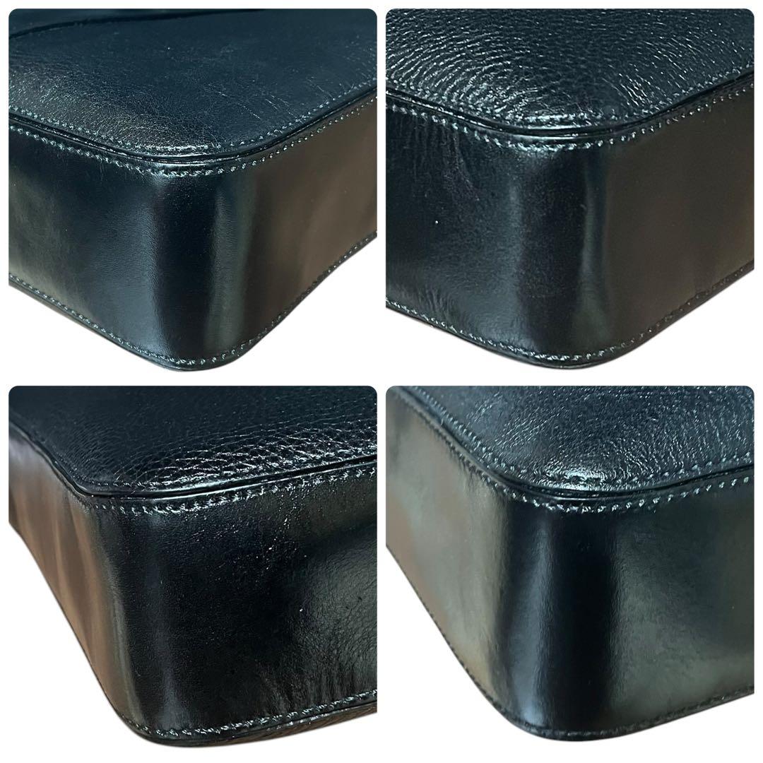 【未使用✨】ヒロフ Hロゴ ビジネスバッグ ハンドバッグ シボ革 レザー 黒色