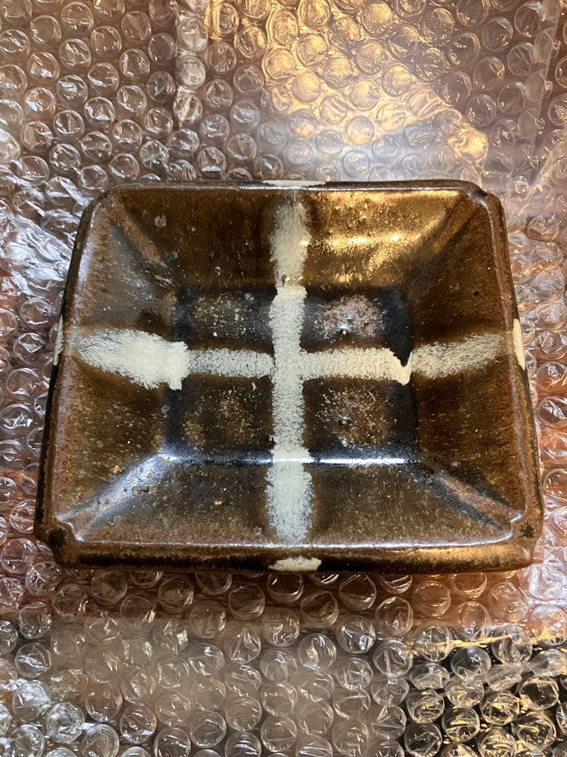 生田和孝丹波焼 緑釉四方角小皿3客 河井寛次郎 弟子 民藝