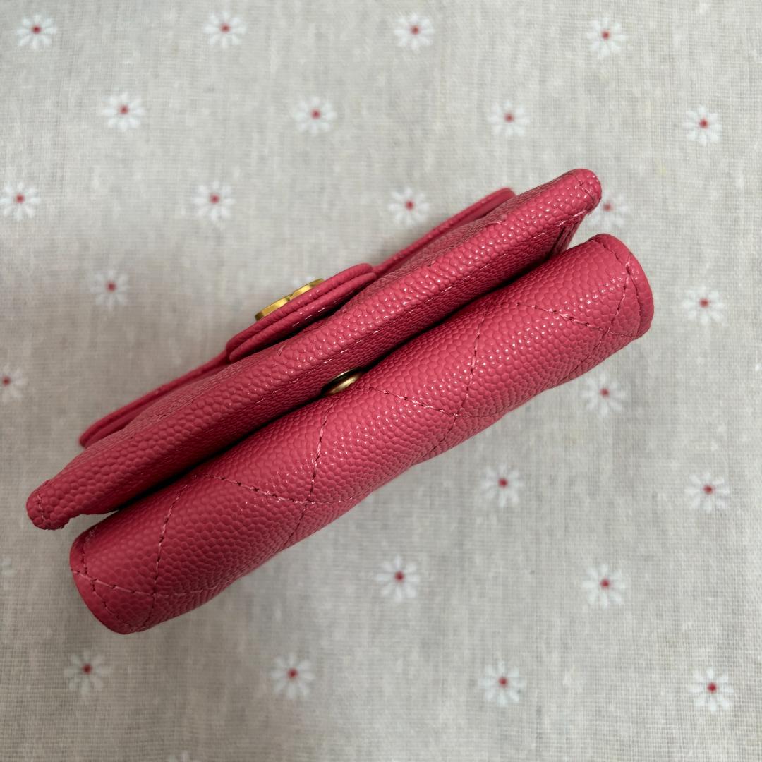 CHANEL三つ折り財布 ピンク
