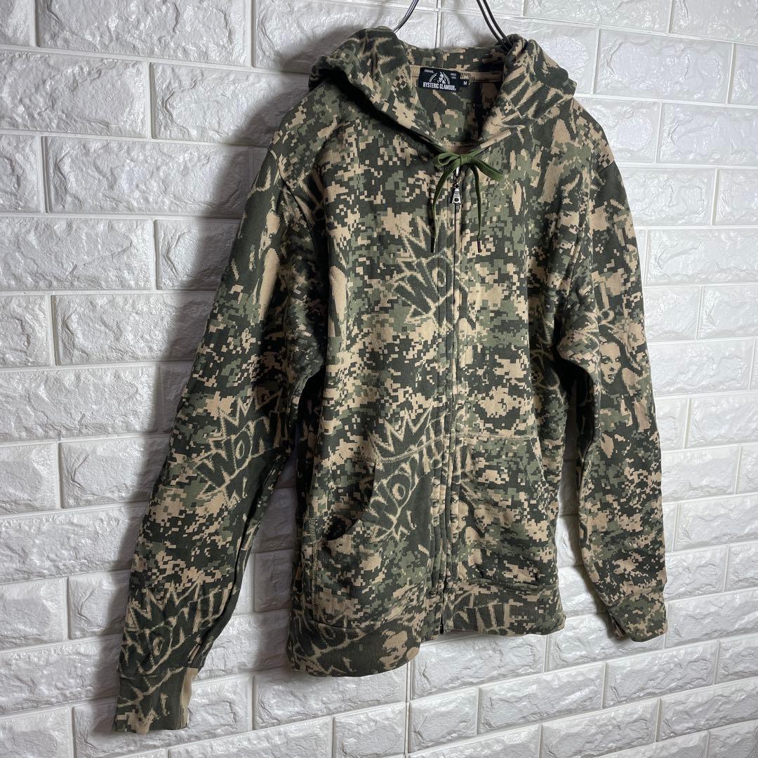 【美品】HYSTERIC GLAMOUR ジップアップパーカー迷彩柄 メンズM