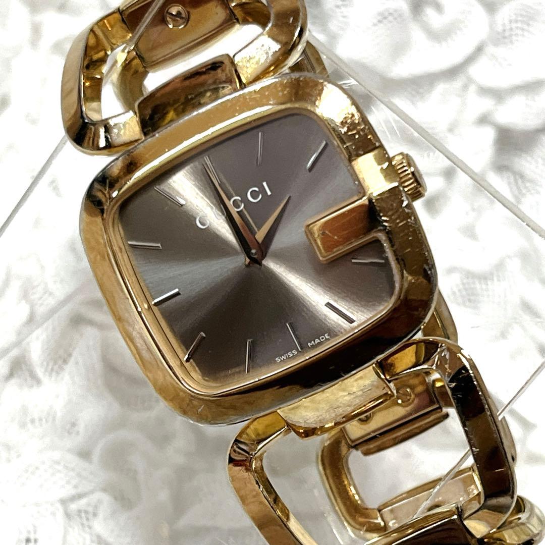 GUCCI ゴールド スクエアフェイス 腕時計 美品 グッチ クオーツ