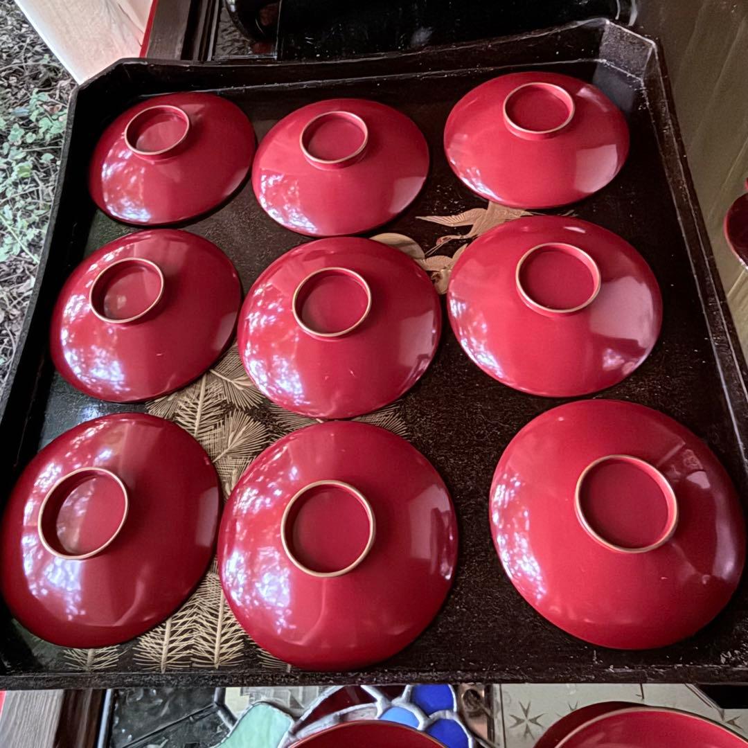 新春特別価格 ‼️高蒔絵『木の実』絵がわり引盃18客➕1プレゼント桐箱入茶道具