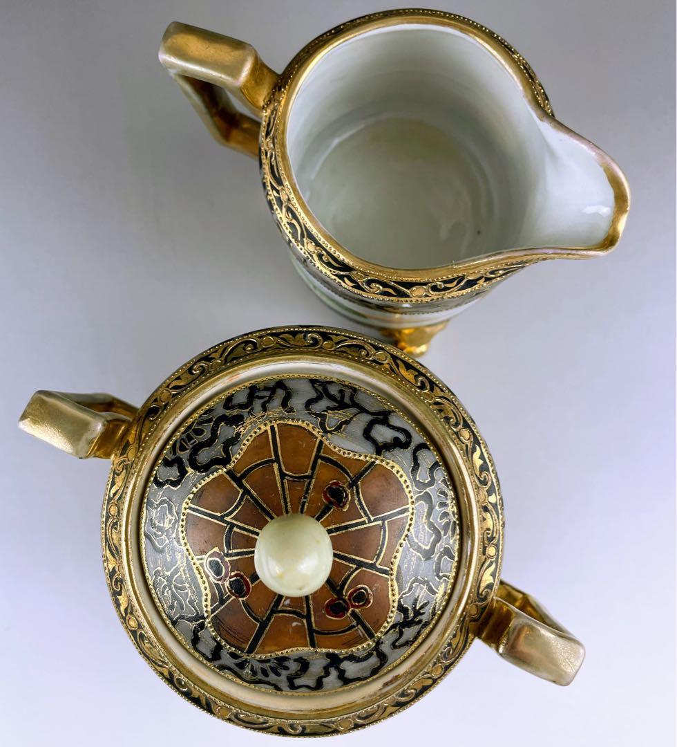 希少】オールドノリタケ アールヌーボー様式 風景紋 シュガーボウル