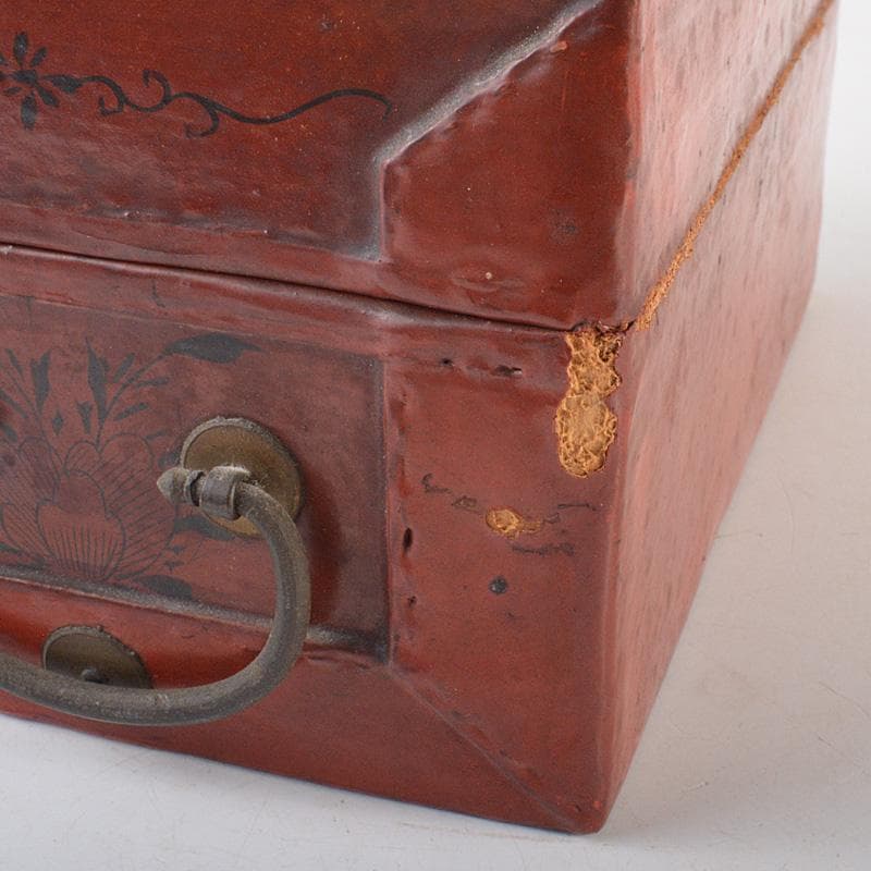 中国　漆塗　花鳥図　印材箱　小物入　C　R6454