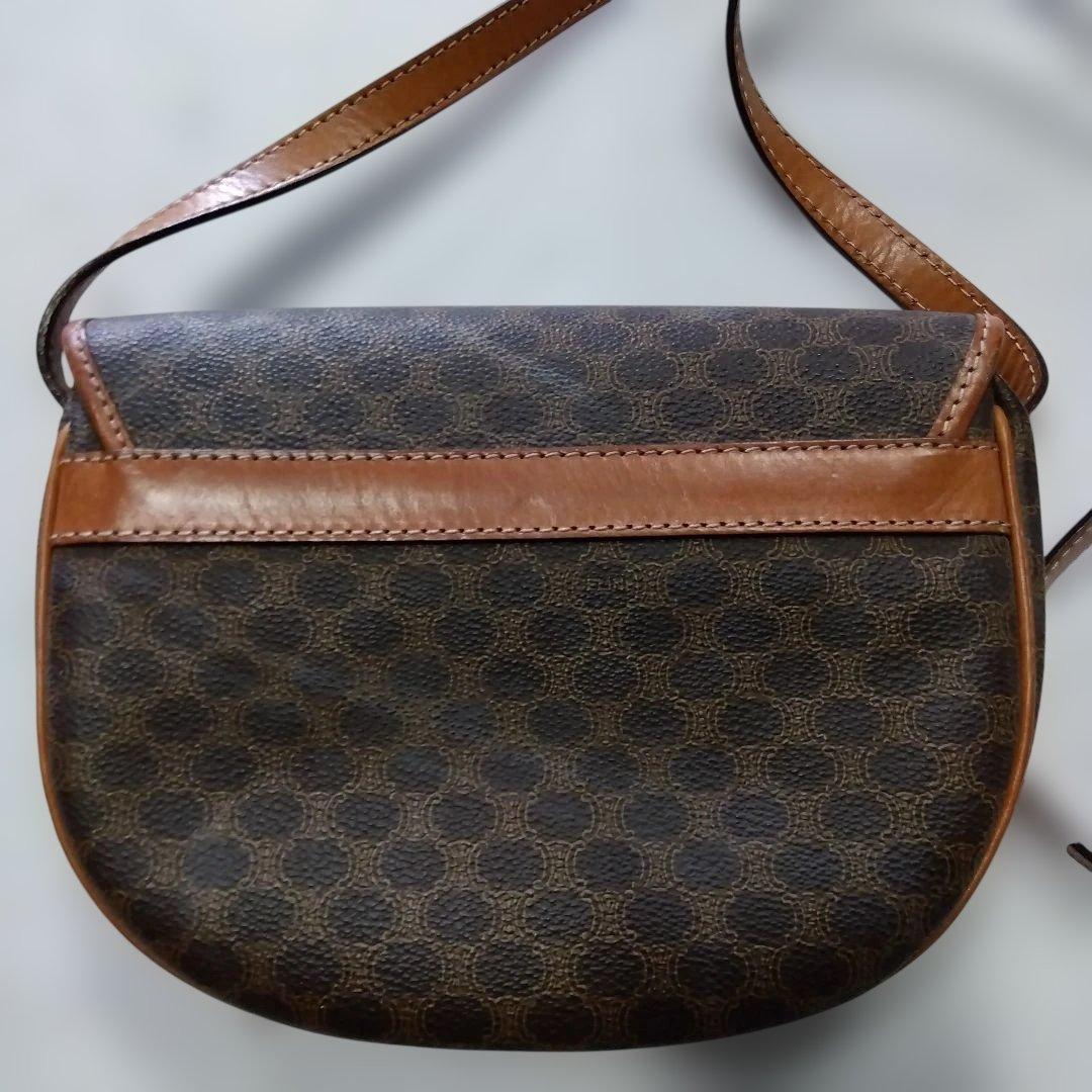 ④セリーヌ ヴィンテージ マカダム柄 ショルダーバッグ レザー CELINE