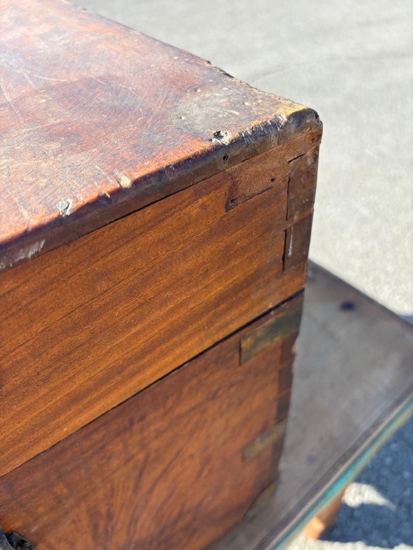 レトロ アンティーク 木製トランク トランク 木箱 船トランク