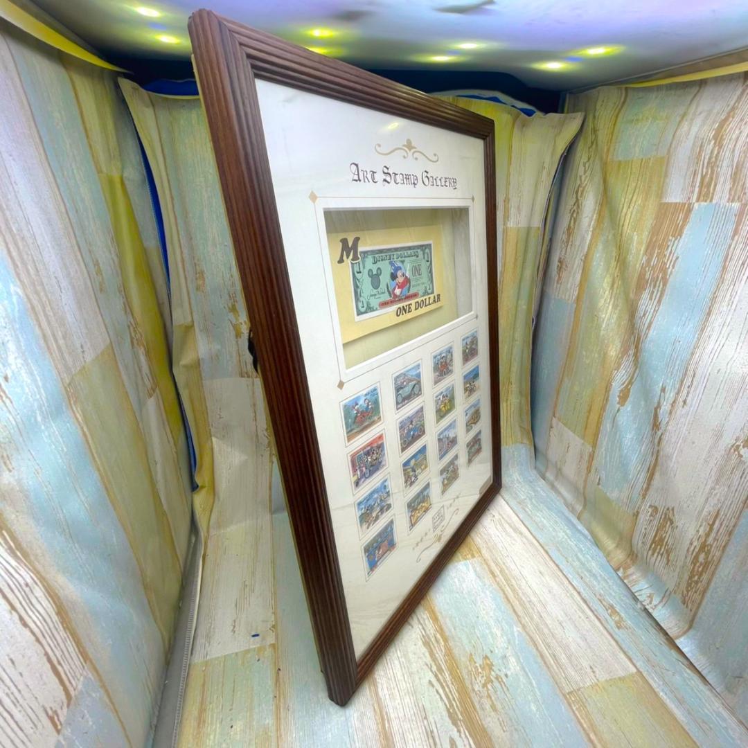 200点限定★ミッキーマウス 額縁 一ドル札★スタンプアートギャラリー 切手